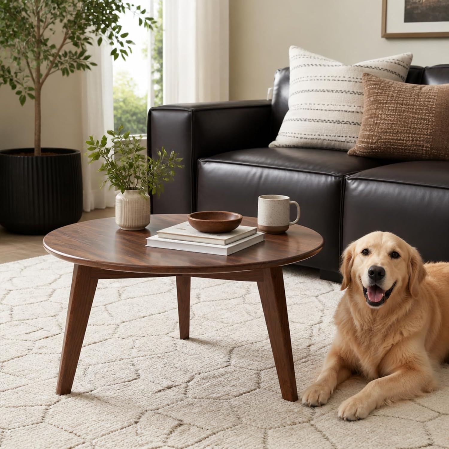 Solid Wood Round Coffee Table  - огляд і ціна Coffee Tea Room