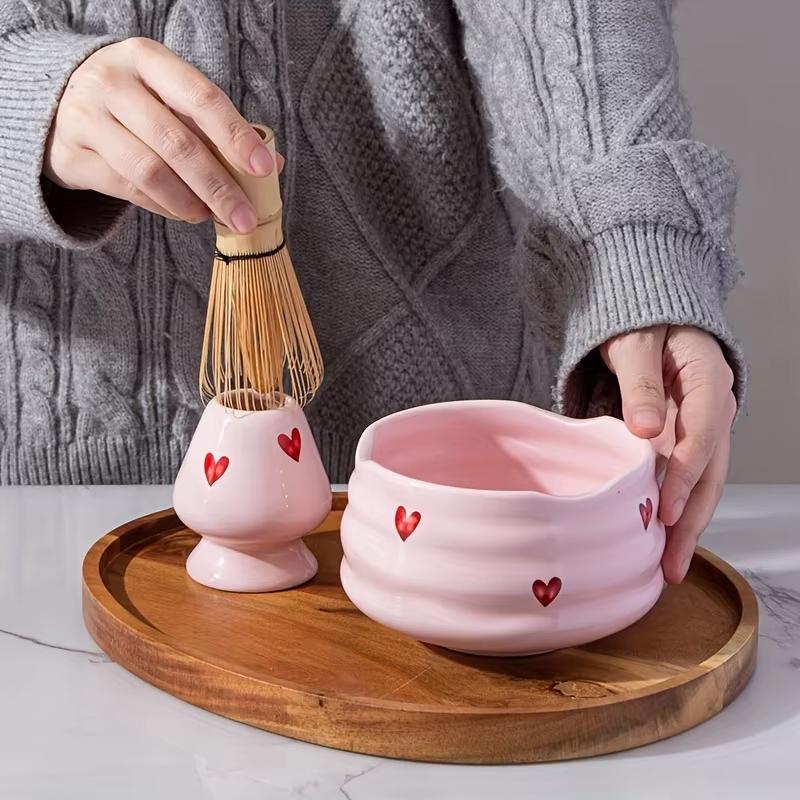 【2/4/5Pcs Cute Heart Decal Cer - огляд і ціна Matcha Whisk Set