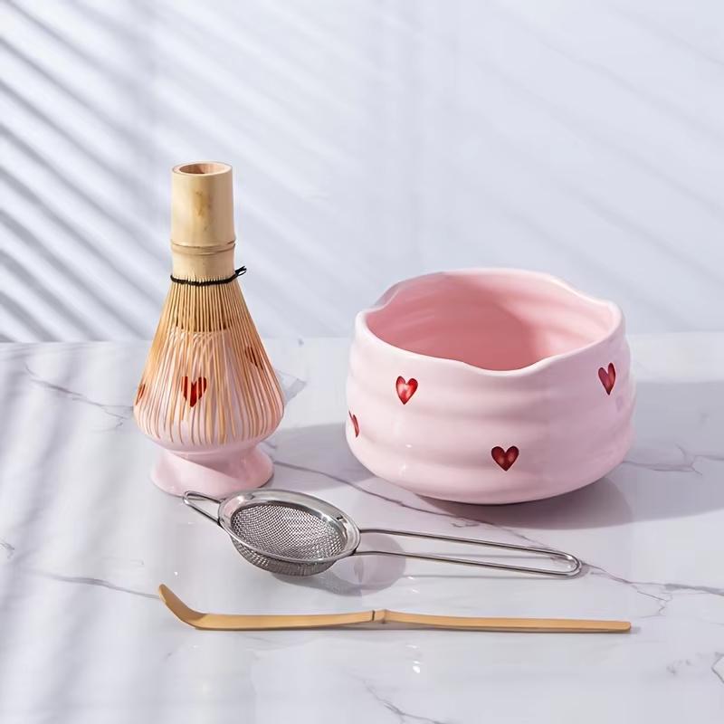 【2/4/5Pcs Cute Heart Decal Cer - огляд і ціна Matcha Whisk Set