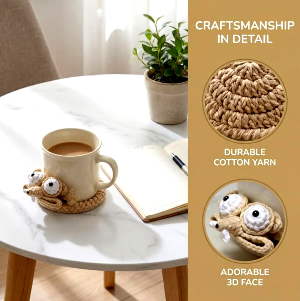 Animal Crochet Cup Coaster Han - огляд і ціна Coffee Tea Station
