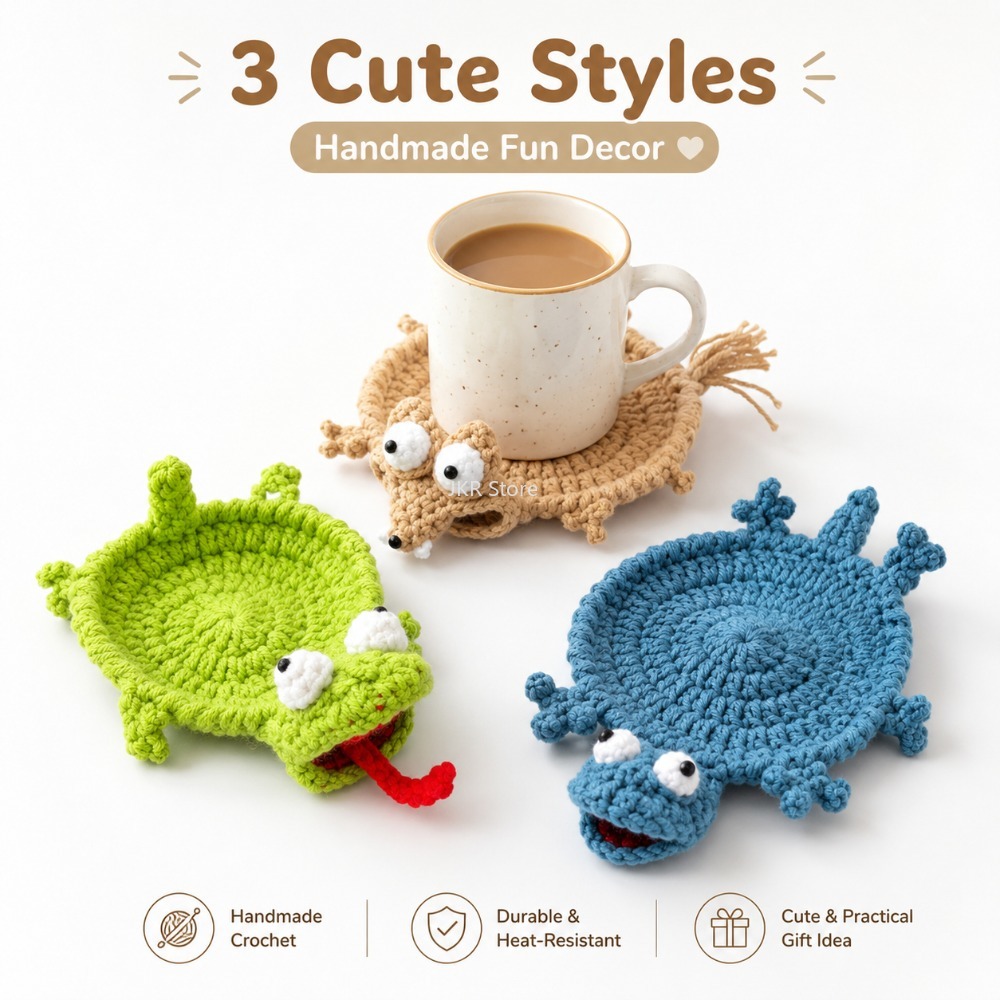 Animal Crochet Cup Coaster Han - огляд і ціна Coffee Tea Station