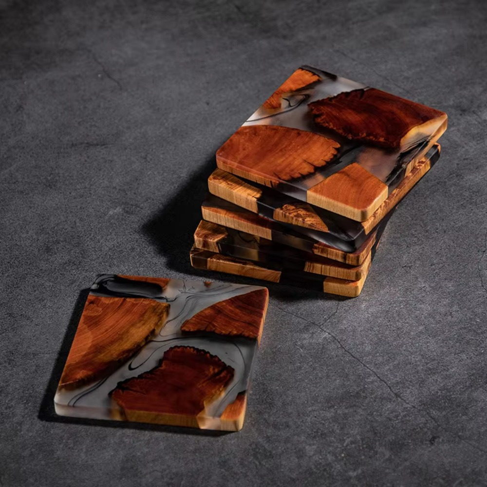 Wood Resin Coasters Square Cup - огляд і ціна Coffee Tea Station