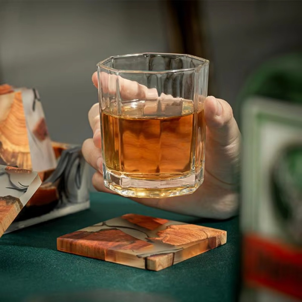 Wood Resin Coasters Square Cup - огляд і ціна Coffee Tea Station