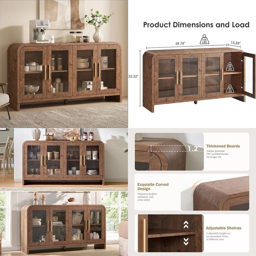 Sideboard Buffet Cabinet with  - огляд і ціна Coffee & Tea Ken'S House