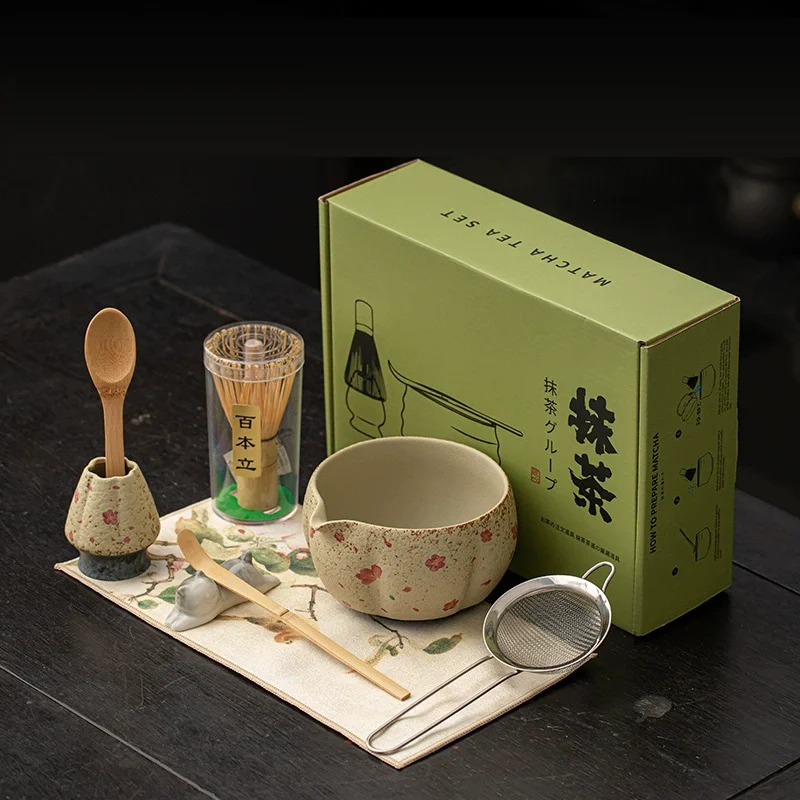 8PCS Japanese Flint red Matcha - огляд і ціна Matcha Whisk Set