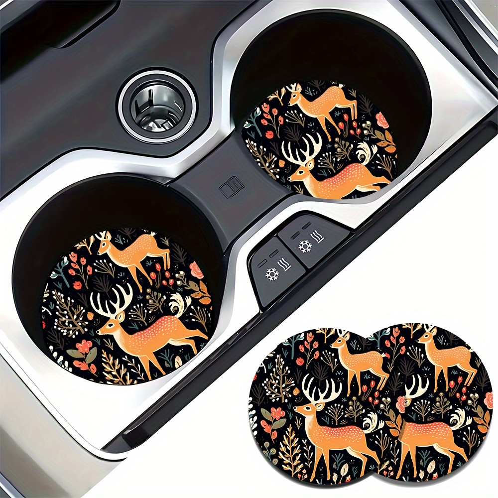 2 Deer Print Car Coasters - Su - огляд і ціна Coffee Tea Etc