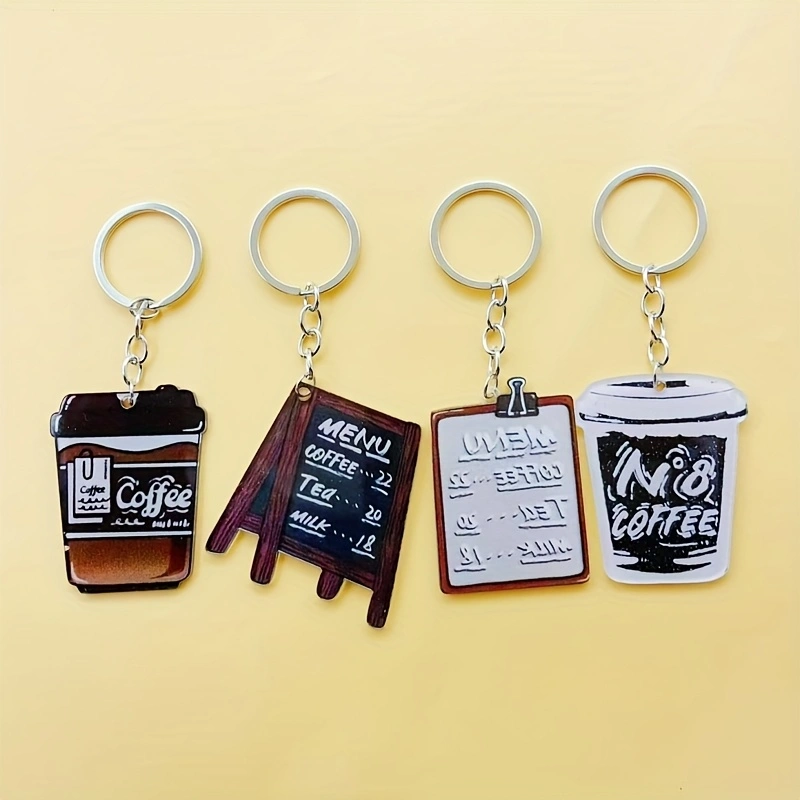 8pcs acrylic coffee cup keycha - огляд і ціна Coffee & Tea Ken'S House