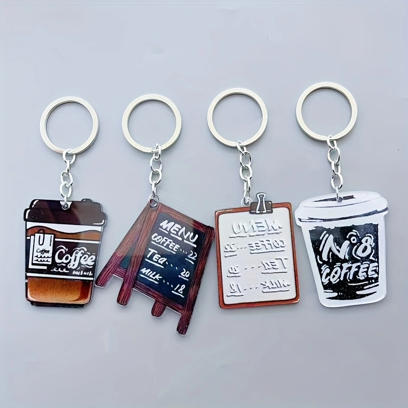 8pcs acrylic coffee cup keycha - огляд і ціна Coffee & Tea Ken'S House